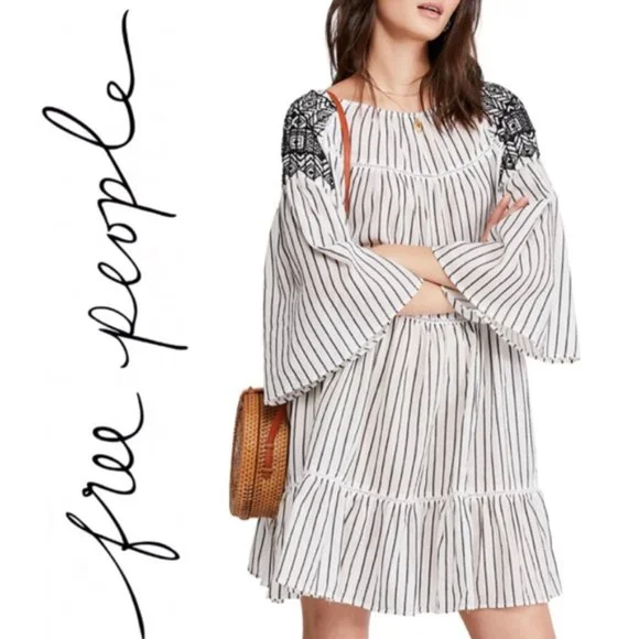 Free People | Tops | Free People Lola Embroidered Tunic Mini Dress M |  Poshmark